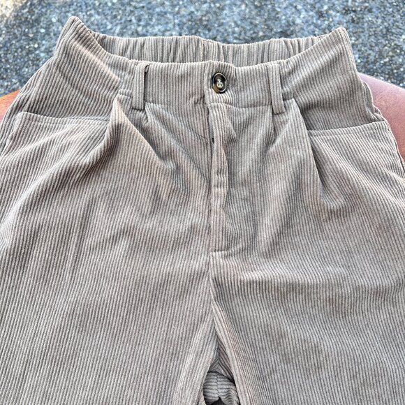 Size S Pants Womens Tan Beige Corduroy Straight Leg Mid Rise - Picture 4 of 12